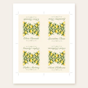 Bridal Shower Name Tents, She Found Her Main Squeeze Lemon Place Cards, Lemon Luncheon Table Decor, Custom Printable Digital File image 3