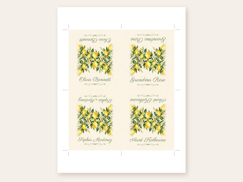 Bridal Shower Name Tents, She Found Her Main Squeeze Lemon Place Cards, Lemon Luncheon Table Decor, Custom Printable Digital File image 3