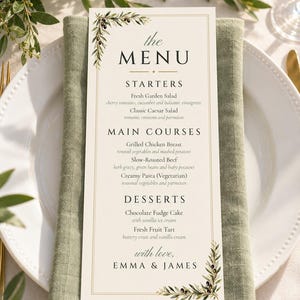 Custom Wedding Sign Bundle, Olive Branch Welcome Sign, Seating Chart, Name Tents, Menu and Bar Sign, Printable Digital Files image 5