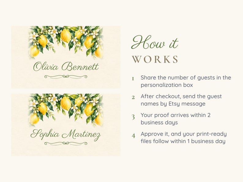 Bridal Shower Name Tents, She Found Her Main Squeeze Lemon Place Cards, Lemon Luncheon Table Decor, Custom Printable Digital File image 4