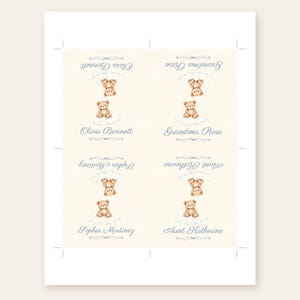 Baby Shower Name Tents, We Can Bearly Wait Teddy Bear Place Cards, Bear on a Cloud Luncheon Table Decor, Custom Printable Digital File image 3