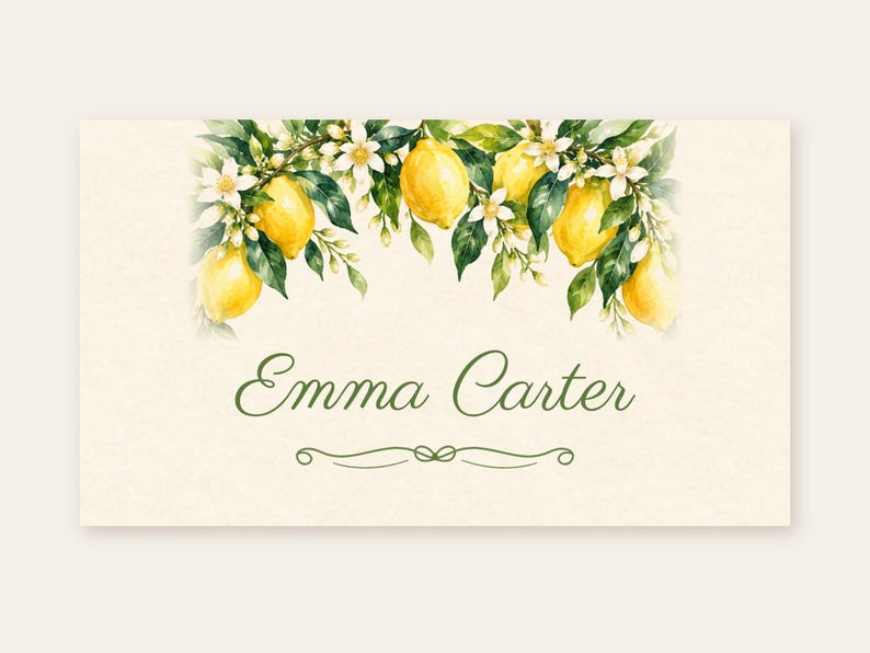Bridal Shower Name Tents, She Found Her Main Squeeze Lemon Place Cards, Lemon Luncheon Table Decor, Custom Printable Digital File image 2