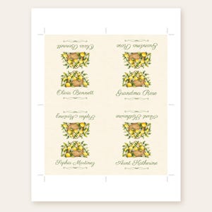 Bridal Shower Name Tents, She Found Her Main Squeeze Lemon Place Cards, Lemon Basket Luncheon Table Decor, Custom Printable Digital File image 3