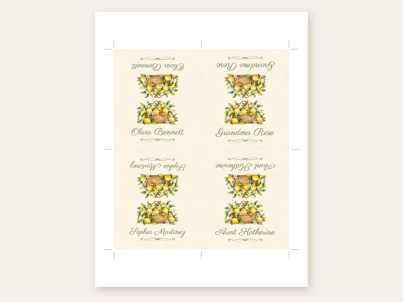 Bridal Shower Name Tents, She Found Her Main Squeeze Lemon Place Cards, Lemon Basket Luncheon Table Decor, Custom Printable Digital File image 3