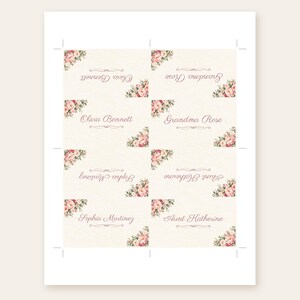 Bridal Shower Name Tents, From Miss to Mrs Place Cards, Peony Corner Luncheon Table Decor, Custom Printable Digital File image 3