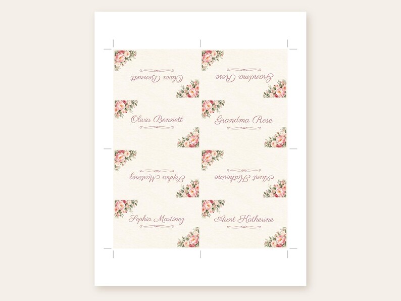 Bridal Shower Name Tents, From Miss to Mrs Place Cards, Peony Corner Luncheon Table Decor, Custom Printable Digital File image 3
