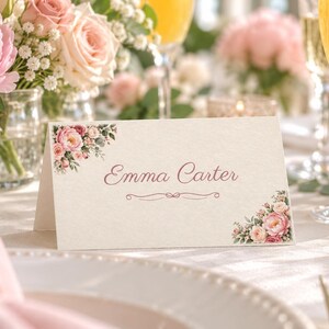 Bridal Shower Welcome Sign and Name Tents Set, From Miss to Mrs, Peony Corner Bridal Shower Decor, Custom Printable Digital Files image 3