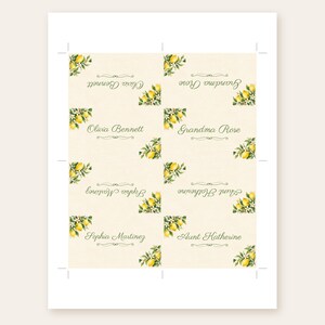 Bridal Shower Name Tents, She Found Her Main Squeeze Lemon Place Cards, Lemon Branch Luncheon Table Decor, Custom Printable Digital File image 3