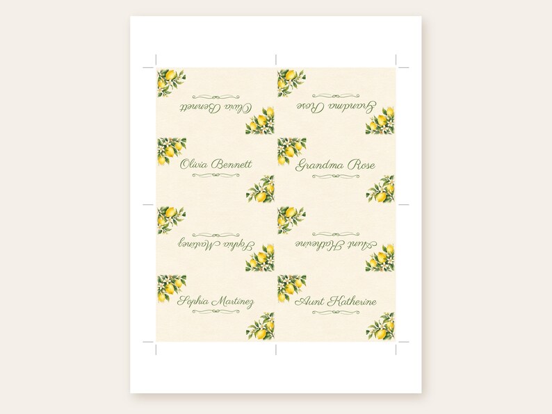 Bridal Shower Name Tents, She Found Her Main Squeeze Lemon Place Cards, Lemon Branch Luncheon Table Decor, Custom Printable Digital File image 3