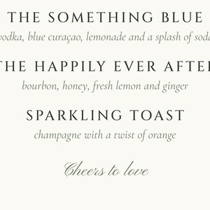 Custom Signature Drinks Sign, Greenery Wedding Bar Sign, Eucalyptus Cocktail Menu, Printable 8x10 Digital File image 3
