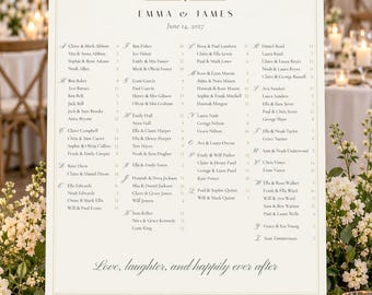 Custom Seating Chart Sign, Alphabetical Wedding Seating Chart, Monogram Find Your Seat Sign, Printable 24x36 Digital File