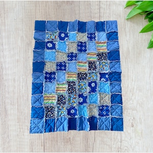 Handmade Blue Rag Blanket