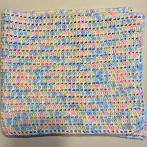 Handmade Pastel Crochet Baby Blanket