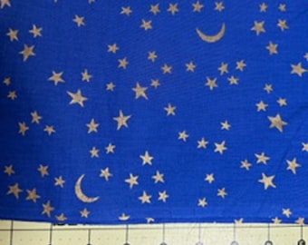 Blue Star Cotton Fabric for sewing By the Yard
