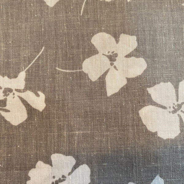Gray Floral Fabric Etsy