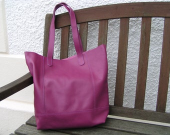 Wine Leather Shopper Bag: Italian Cowhide Shoulder Bag