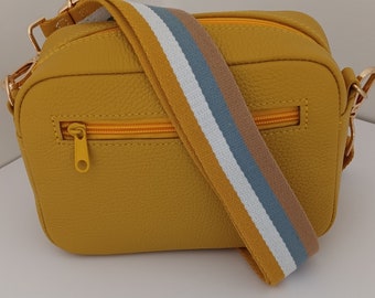 Yellow Leather Cross Body Shoulder Bag