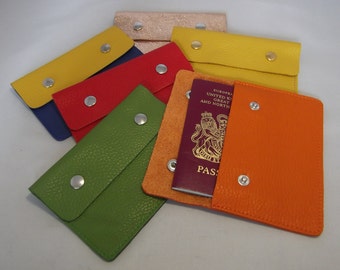 Handmade Italian Leather Passport Holder: Coin Purse & Card Wallet