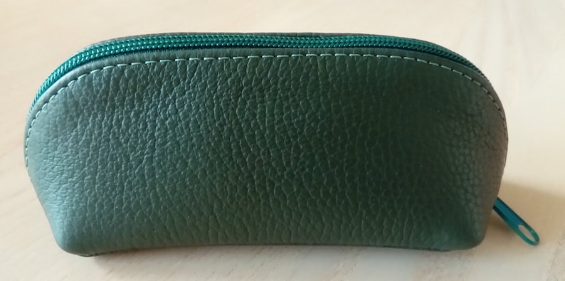 Zipped Leather Eyeglass Case/Sunglasses Case/Glasses Case/Unisex Brooklands Green