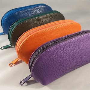 Zipped Leather Eyeglass Case/Sunglasses Case/Glasses Case/Unisex image 1