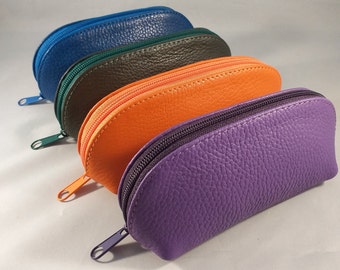 Zipped Leather Eyeglass Case/Sunglasses Case/Glasses Case/Unisex