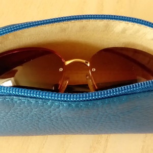 Zipped Leather Eyeglass Case/Sunglasses Case/Glasses Case/Unisex image 6