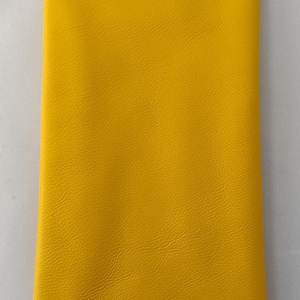 Leather Squeeze Top Glasses Case: Handmade Lamb Nappa, Soft Padded Lining Yellow