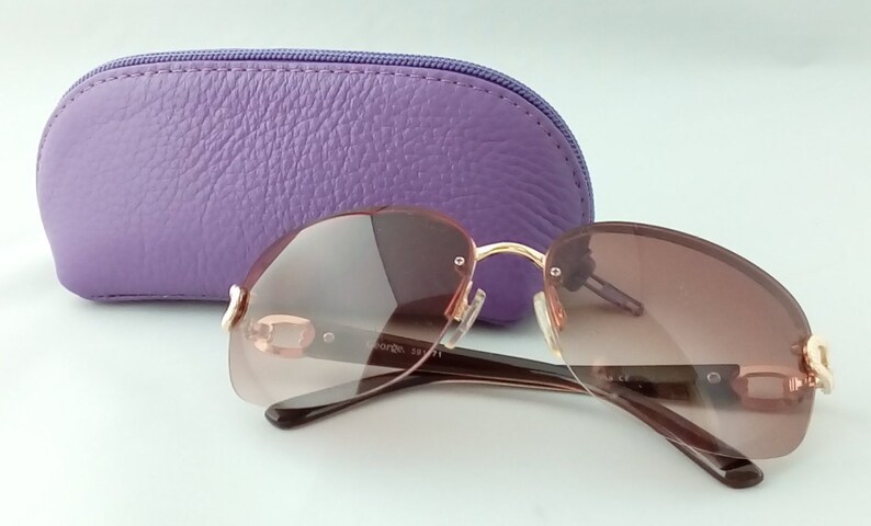 Zipped Leather Eyeglass Case/Sunglasses Case/Glasses Case/Unisex image 7