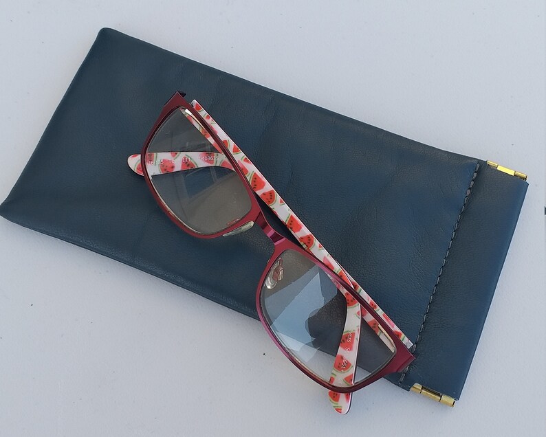 Leather Spring Top Glasses Case/Squeeze Glasses Case/Snap Top Etsy