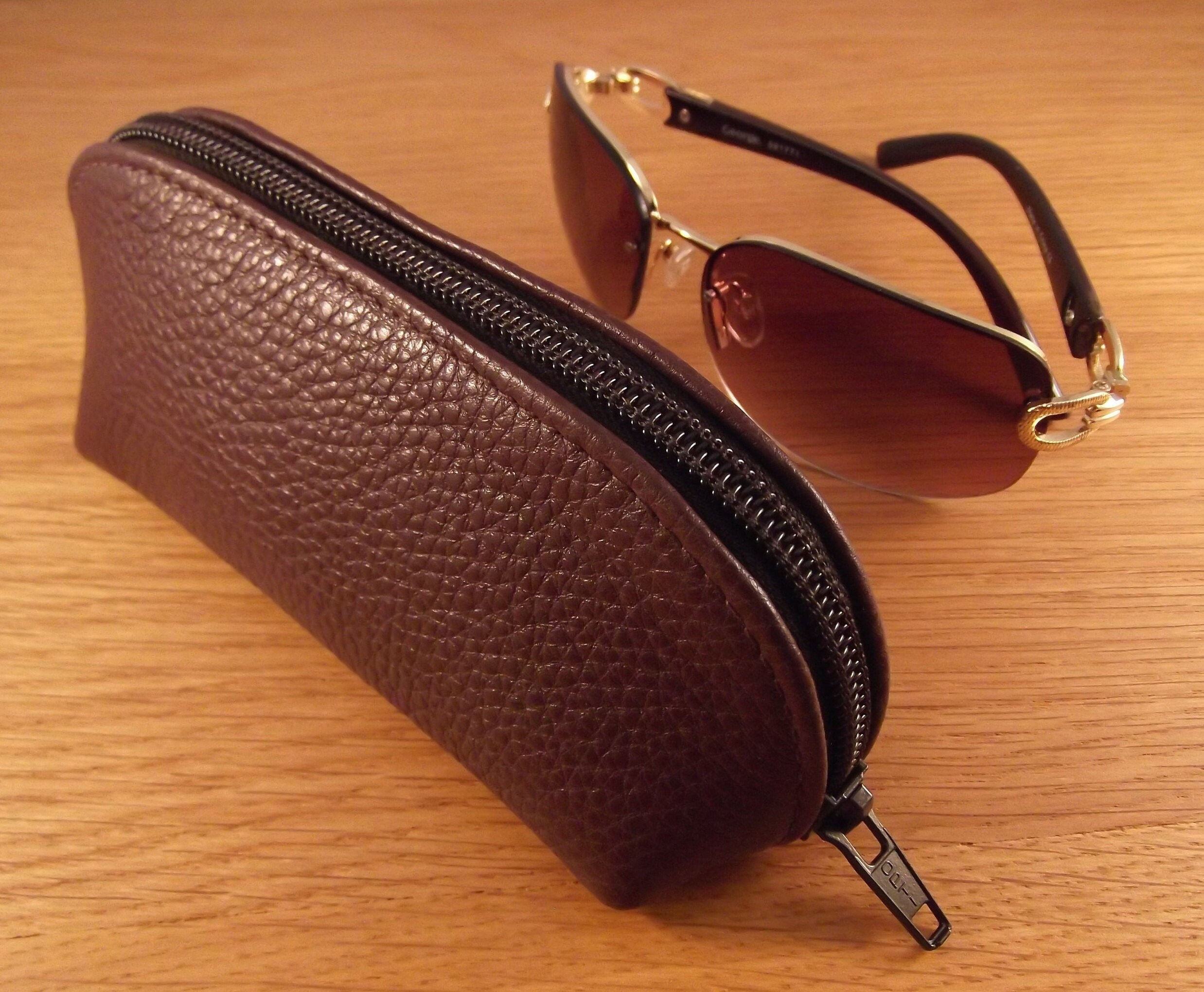 Zipped Leather Eyeglass Case/Sunglasses Case/Glasses Etsy