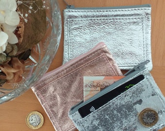 Leather Coin Purse with Credit Card Pocket