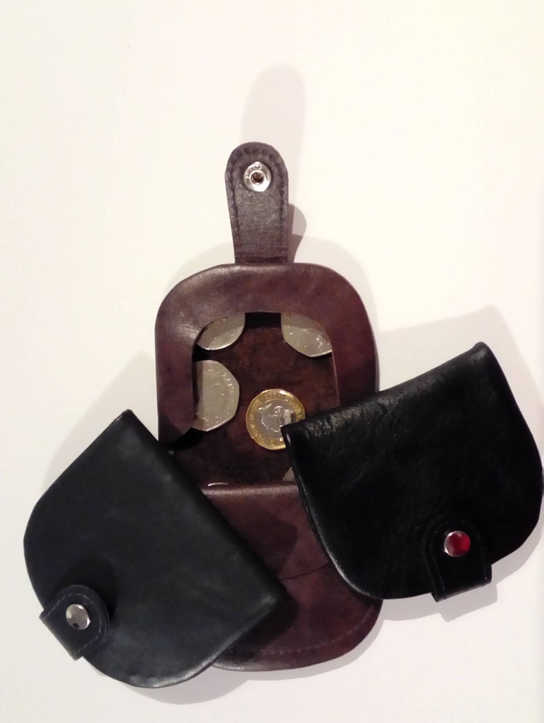 Black Leather Money Pouch Leather Change Pouch Men's Etsy