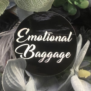 Emotionaler Gepäckaufkleber, emotionales Gepäck, lustiger Aufkleber, einfacher Aufkleber, Abziehbild für Laptopflasche oder Journal, Vinylaufkleber
