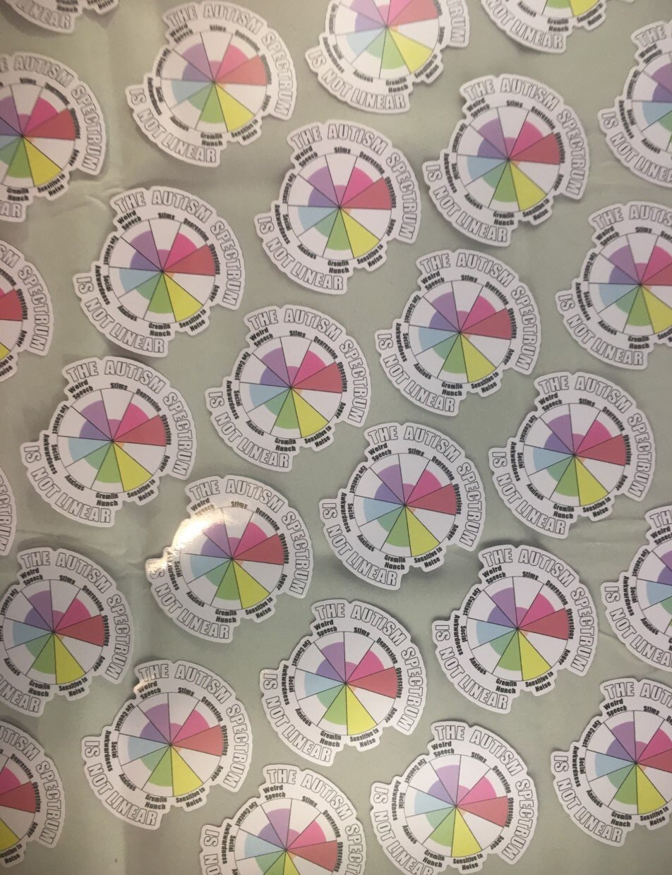 Spectrum Sticker Autism Spectrum is Not Linear Sticker, Autism Sticker, Not Linear ...