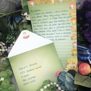 Set di lettere di funghi di cancelleria stampabile con download digitale, scrittura di lettere con busta, set di cancelleria stampabile, Mushroom Cottagecore