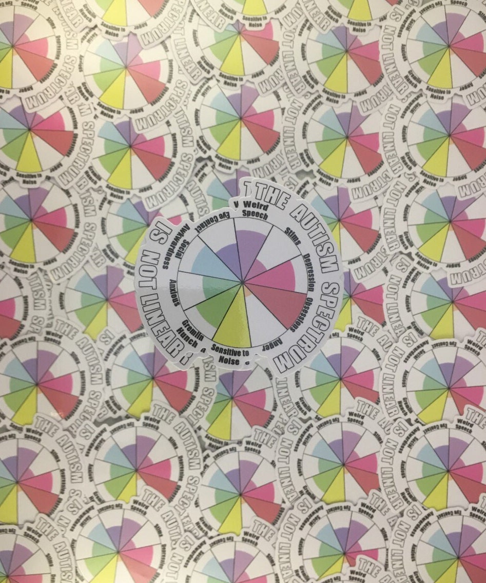 Spectrum Color Sticker Autism Spectrum is Not Linear Sticker, Autism Sticker, Not Linear ...