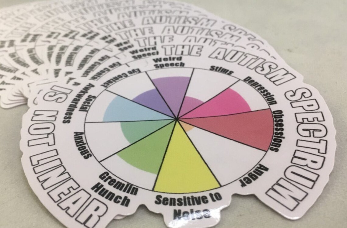 Autism Spectrum is Not Linear Sticker, Autism Sticker, Not Linear ...