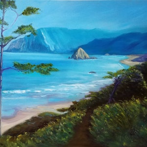 Finding Peace Oil Landscape of Oregon Coast at Cannon Beach 30x40 inches