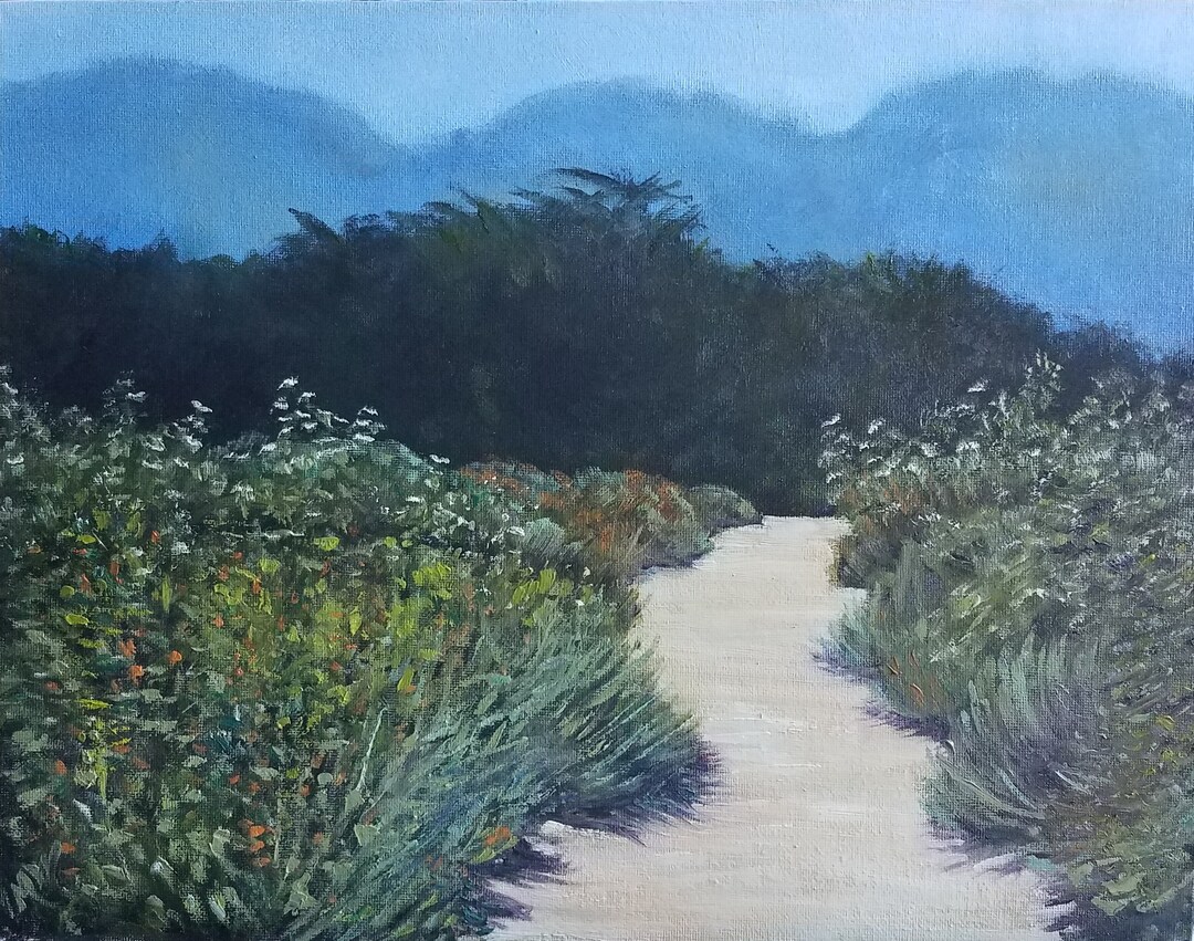 Blooming Path Original Oil Landscape Painting 20x17 Inches Framed Etsy