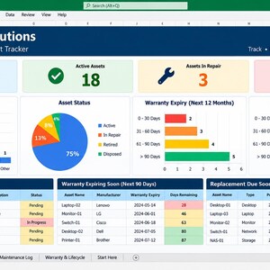 Computer Inventory Spreadsheet | IT Asset Tracker Excel Template