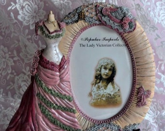 Vintage Romantic Lady Picture Frame | Victorian Floral Shabby Chic Photo Decor