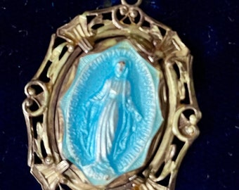 Miraculous Medal Sterling Silver Pendant – Catholic Virgin Mary Necklace