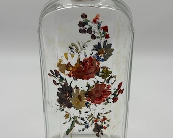 Frasco de perfume vintage de Elizabeth Arden pintado a mano con motivos florales / Decoración de tocador de Elizabeth Arden