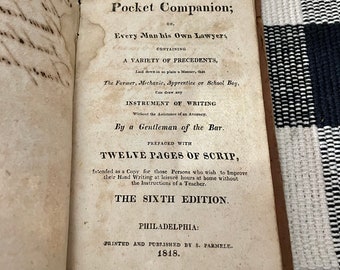 1818 Pocket Companion Book - Every Man His Own Lawyer