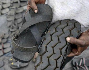 Handmade Akala Sandals Made from Recycled Tyres,African Style Footwear,Upcycled Rubber Sandals,Traditional African Shoes,Birthday Gift