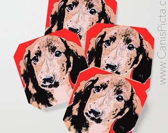 Barking Dachshund Studio Pouch Clutch Handbag Accessory Unique Bag Purse Black White Typography Humorous Logic Doxie Funny Monochrome Dog