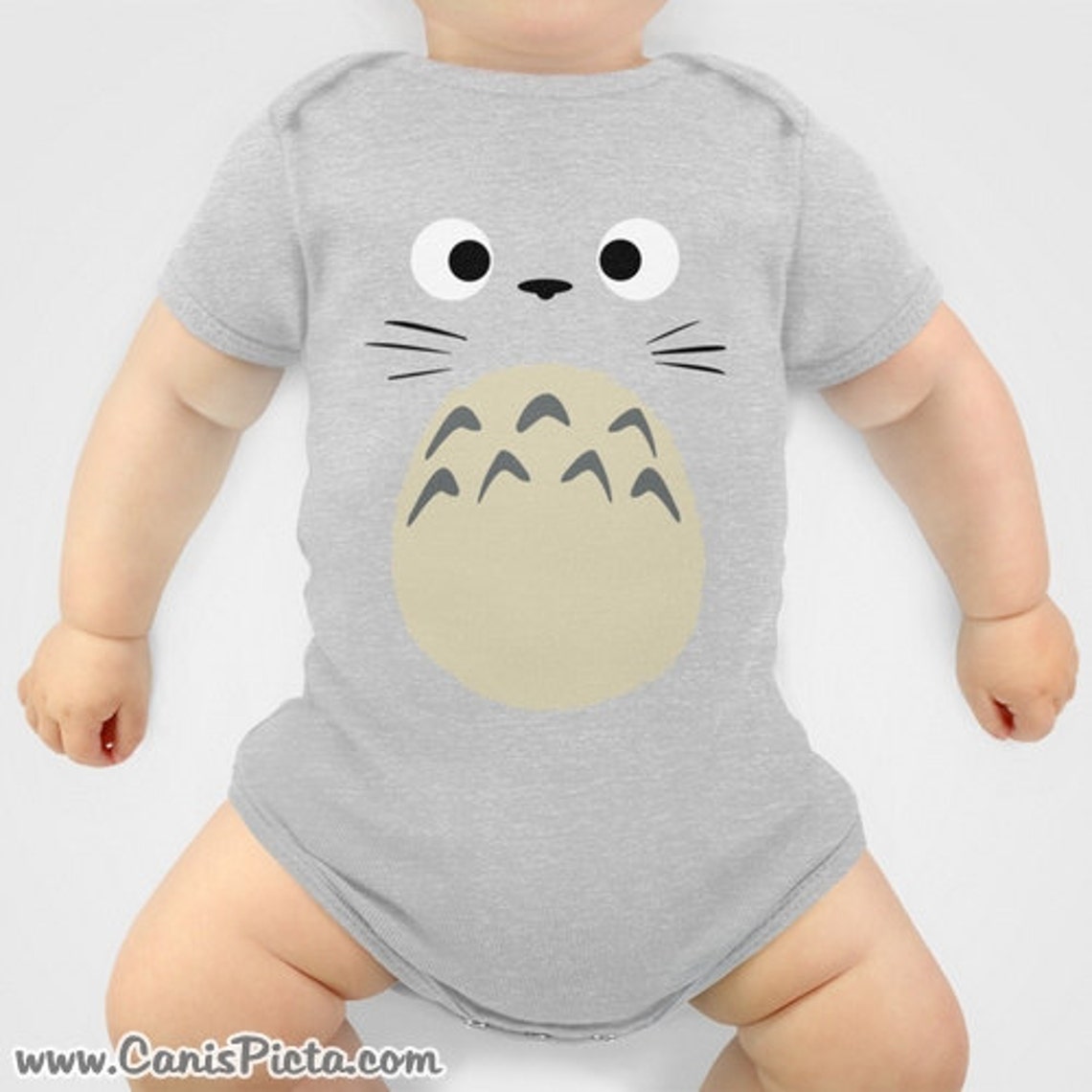 Totoro Onesie Kawaii My Neighbor Anime Grey Manga Troll Hayao Etsy