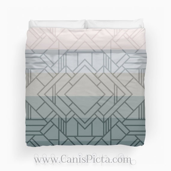 Gatsby Ombre Duvet Twin Xl Full King Queen Size Great Art Deco Etsy