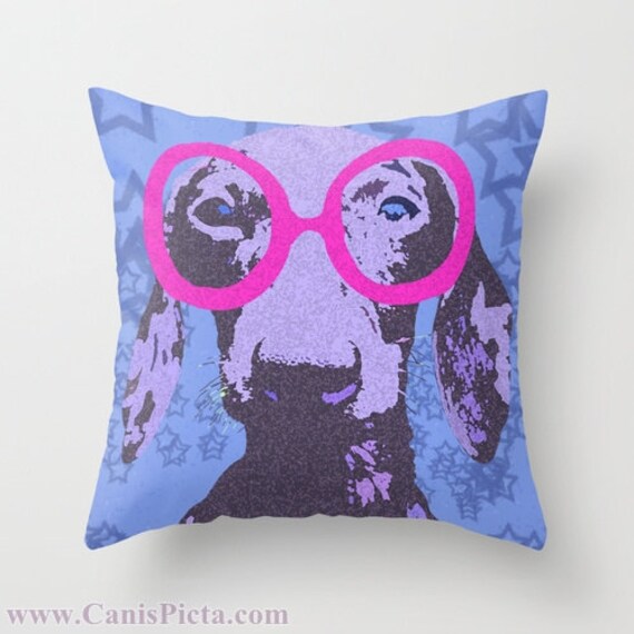 Hipster Dachshund Dog 16x16 Decorative Throw Pillow Cover Etsy