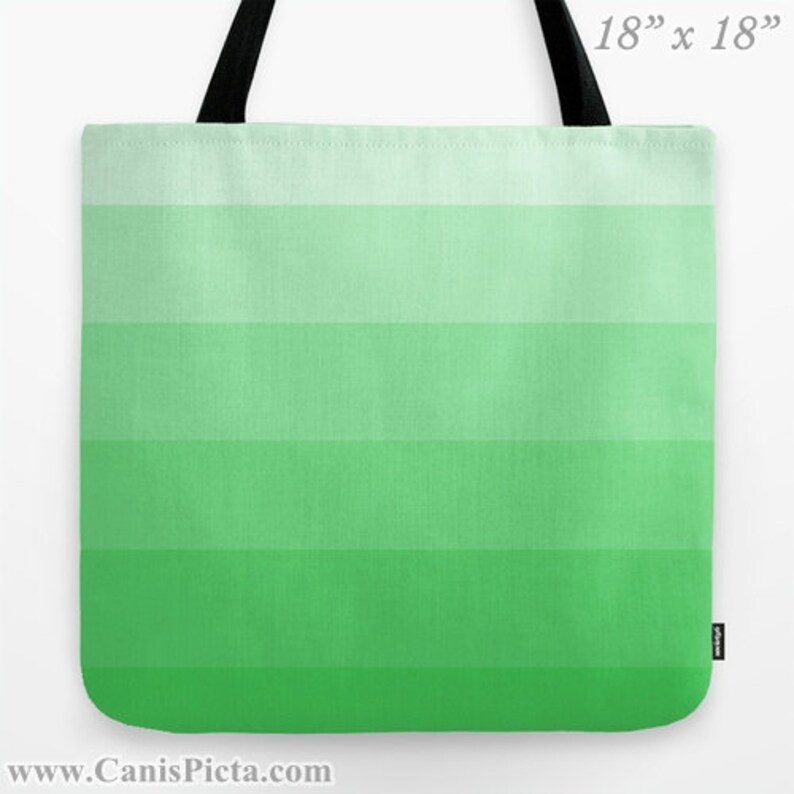 Ombre Spearmint 13x13 Tote Bag Light Mint Spearmint Grass Green Color Fade Gift Her Him Spring Summer Back to School Grocery Reuse